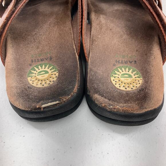 Earth Spirit Gelron 2000 Brown Leather Colorado 2 Adjustable Mule Slip On Shoes - Picture 8 of 10